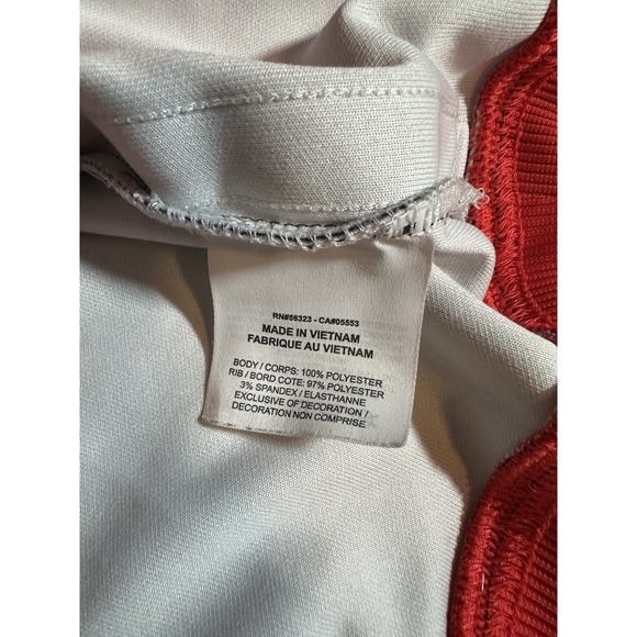 Nike Sportswear Jacket Womens Large Red Tropical Full Zip Lightweight Cropped - Picture 8 of 11